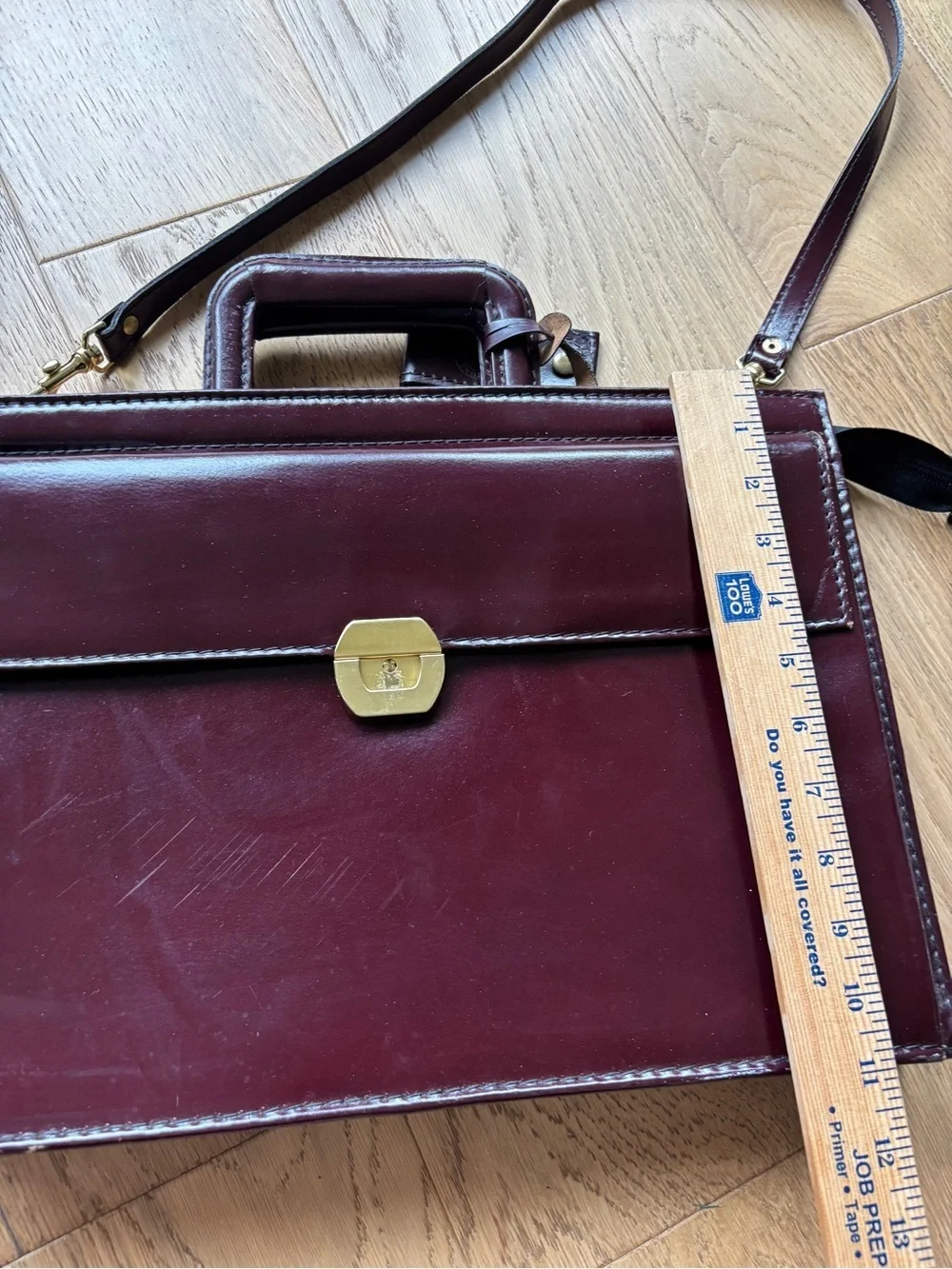 Vintage top grain leather crossbody or shoulder bag laptop briefcase